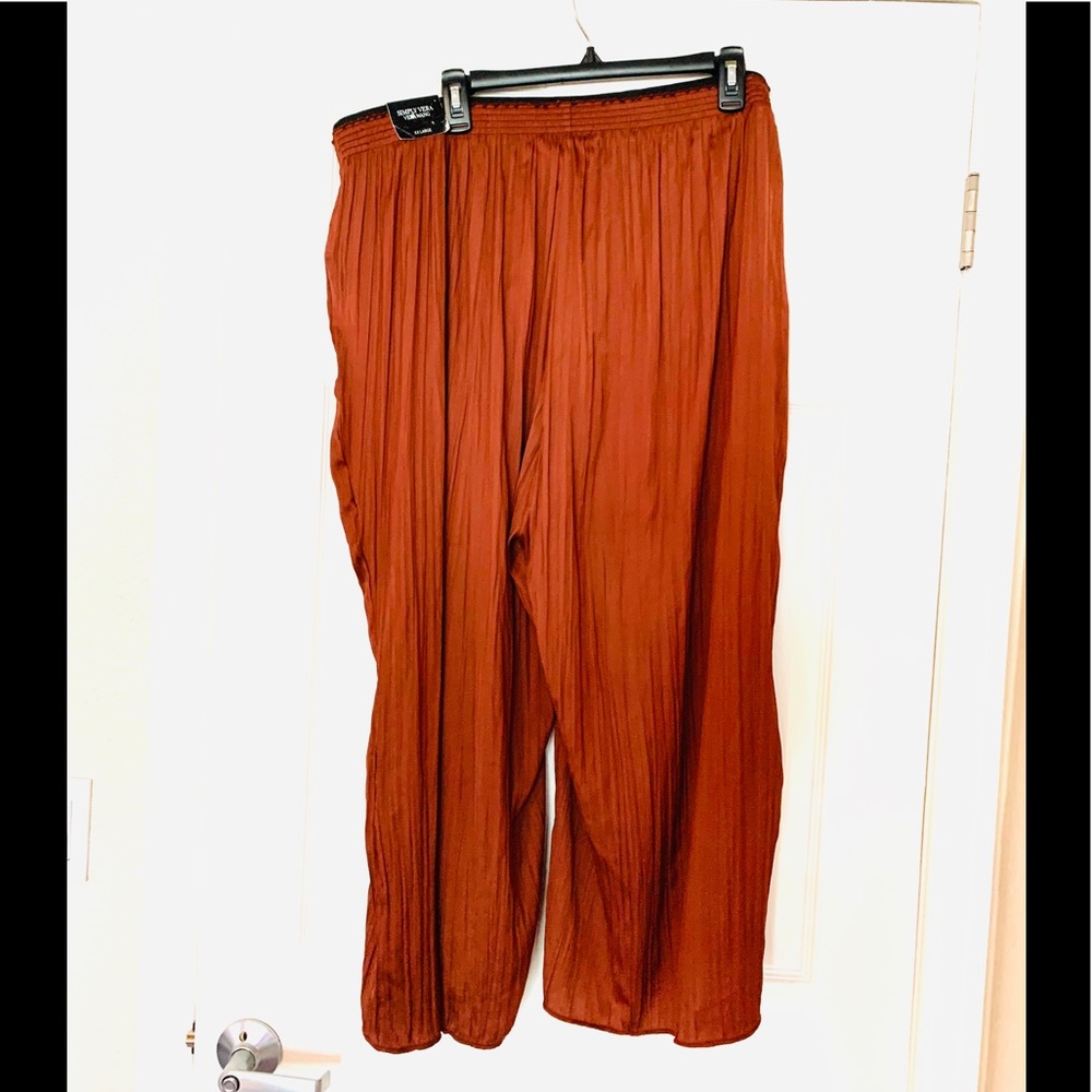 Simply Vera Wang Gaucho Pleated Wide Leg Pants New - Picture 7 of 16